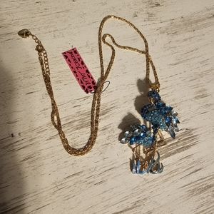 Brand New Betsey Johnson unique Peacock necklace